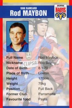 1998 Clipsal Adelaide Rams #NNO Rod Maybon Front
